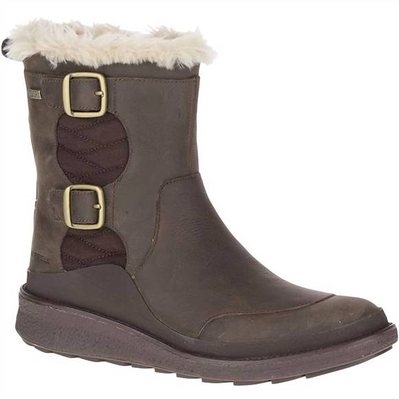 NEW MERRELL women's tremblant ezra zip waterproof ice boots in espresso